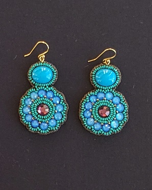 Swarovski Caribbean Blue Opal & Turquoise Jade Earrings