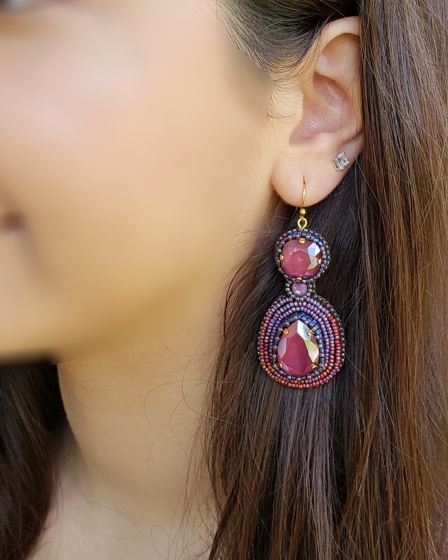 Swarovski Pink Velvet Luster Crystal Earrings
