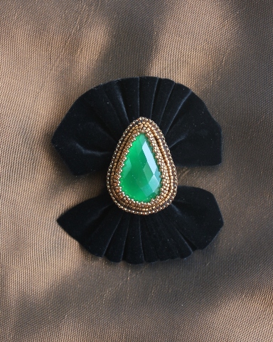 Green Onyx Teardrop Ring