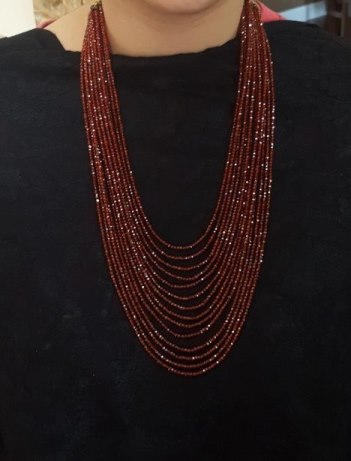 Deep Red Faceted Cubic Zirconia Necklace